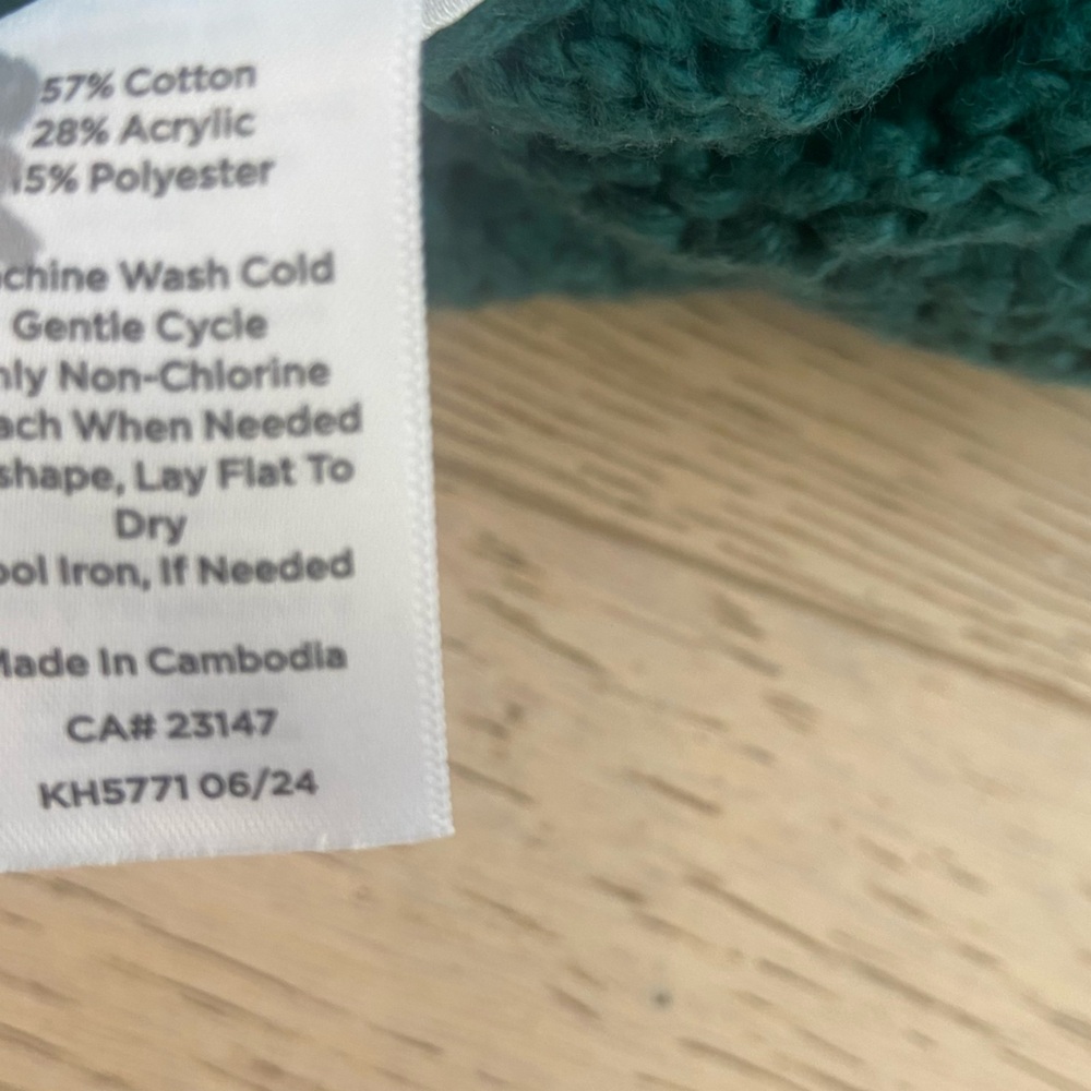 Talbots Green Zip Cardigan Medium Cotton Blend Lightweight NWT - Picture 6 of 8